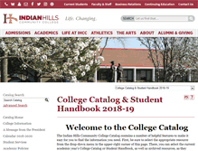 Tablet Screenshot of catalog.indianhills.edu